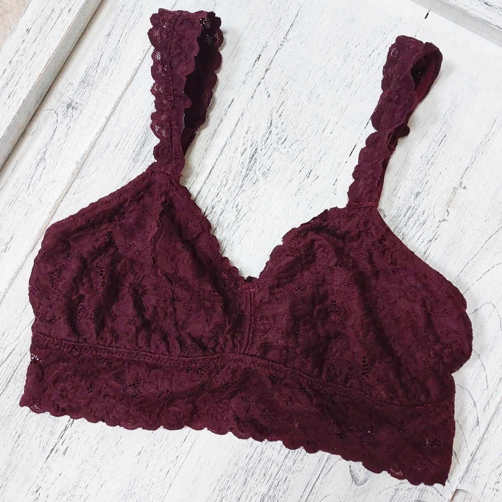 Aerie lightly lined burgundy lace bralette